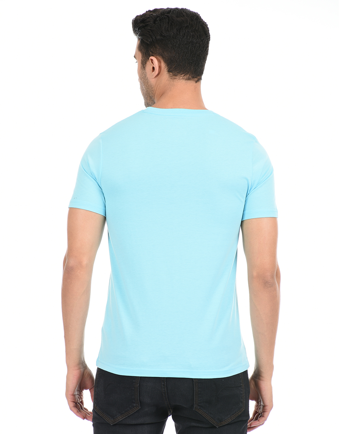 Cloak & Decker by Monte Carlo Men Solid Blue T-Shirt